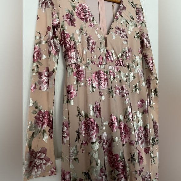 Show me your mumu Carmella Maxi Romper Floral long sleeve small pink metallic - Picture 15 of 16